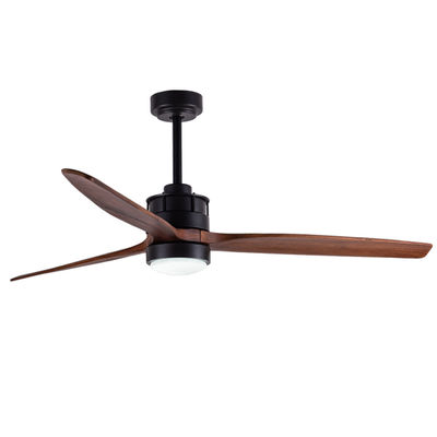 Holzblätter europäische Deckenventilatoren mit Lichtern Gleichstrommotor Dekorativ