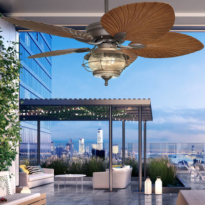 52 Zoll wasserdichtes Deckenventilator mit Licht 5 ABS-Klingen Wettersicherheit Deckenventilator