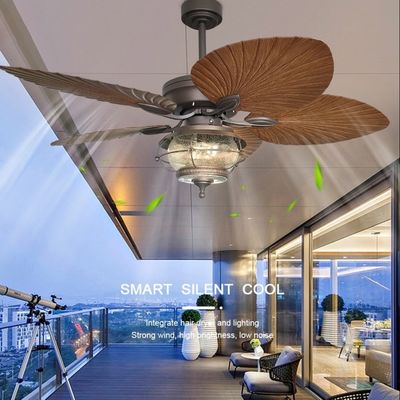 52 Zoll wasserdichtes Deckenventilator mit Licht 5 ABS-Klingen Wettersicherheit Deckenventilator