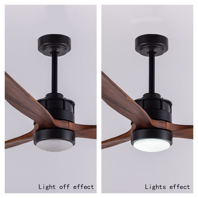 Holzblätter europäische Deckenventilatoren mit Lichtern Gleichstrommotor Dekorativ