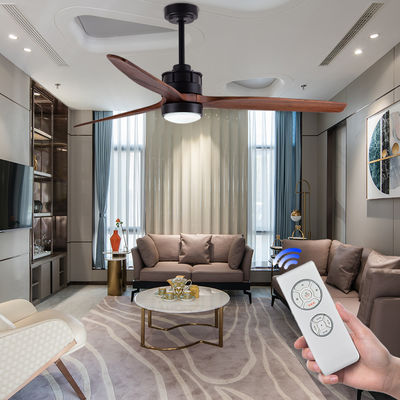 Holzblätter europäische Deckenventilatoren mit Lichtern Gleichstrommotor Dekorativ