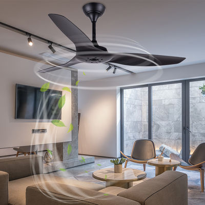 ABS Blade amerikanische Deckenventilatoren Wohnzimmer Schwarz 52 Zoll Deckenventilator