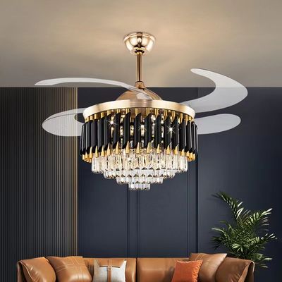 52-Zoll-LED 20W Moderne einziehbare DC-Motor-Deckenventilator mit Licht