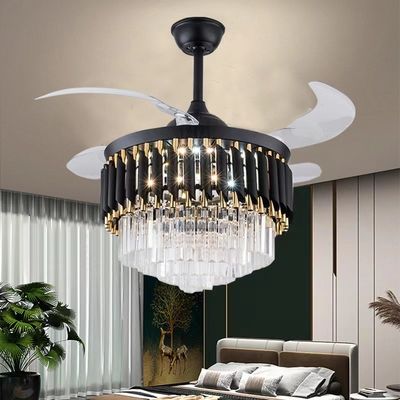 52-Zoll-LED 20W Moderne einziehbare DC-Motor-Deckenventilator mit Licht