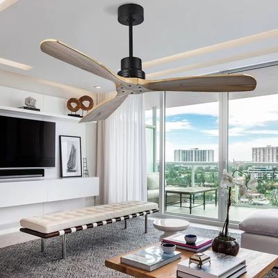 ECO 52 Deckenventilator aus Massivholz Naturholz Deckenventilator mit Licht