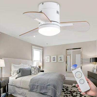 Weiße 24-Zoll-Küchendeckenventilatoren mit leichtem Sperrholz Acryl