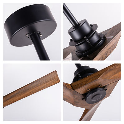 Dekorierter 3-Blatt-Holzdeckenventilator mit Licht und Fernbedienung