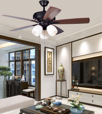 Klassischer Antike Messing Deckenventilator mit leichten Zugketten AC Motor