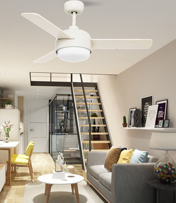 Weiße 52in Zeitgenössische Deckenventilatoren für Wohnzimmer Schlafzimmer