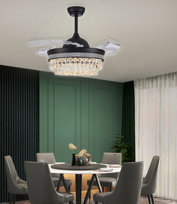 52&quot; Rückziehbarer Kronleuchter Klappdeckenventilator mit Lichtgold