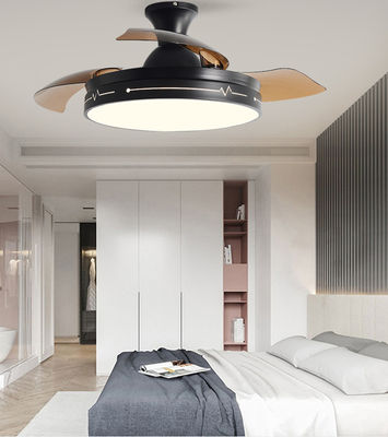 Dekorativer Klappdeckenventilator mit leichter Fernbedienung Schwarzbraun