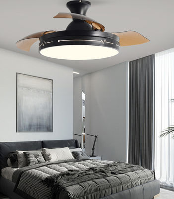 Dekorativer Klappdeckenventilator mit leichter Fernbedienung Schwarzbraun