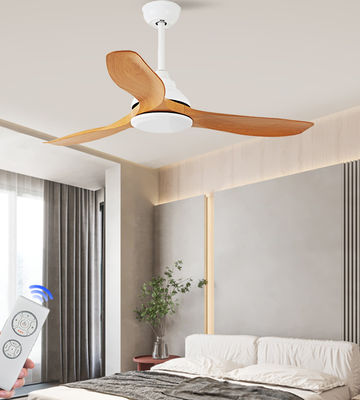 52in Wohnzimmerventilatoren Moderne LED-Deckenventilator ABS-Klingen Braun