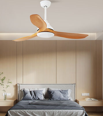 52in Wohnzimmerventilatoren Moderne LED-Deckenventilator ABS-Klingen Braun