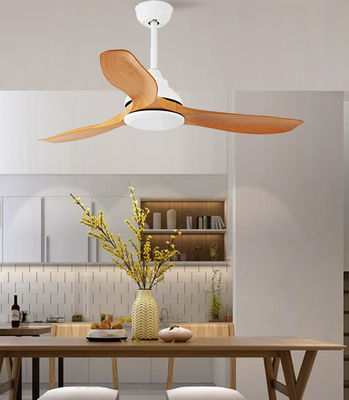 52in Wohnzimmerventilatoren Moderne LED-Deckenventilator ABS-Klingen Braun