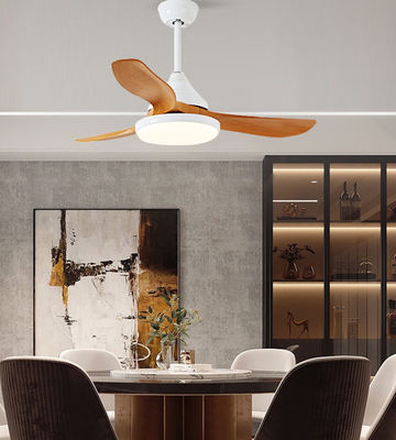 Weißbraun 3 Klingen 52 Zoll Deckenventilator mit Licht und Fernbedienung